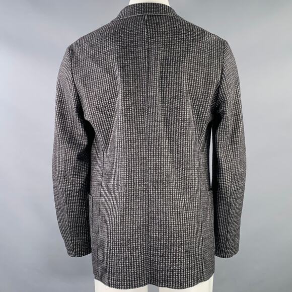 ARMANI COLLEZIONI Size 40 Grey Charcoal Checkered Wool Blend Sport Coat - Picture 4 of 8